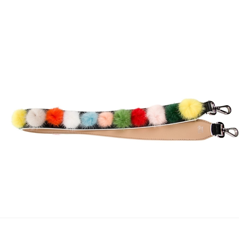 Fendi Multi Color Mink Pom Poms Strap - Picture 3 of 8